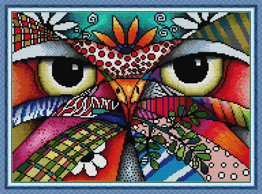 

Joy Sunday Pre-printed Cross Stitch Kit DIY Easy Pattern Aida 14/11CT Stamped Fabric Embroidery Set-Eagle