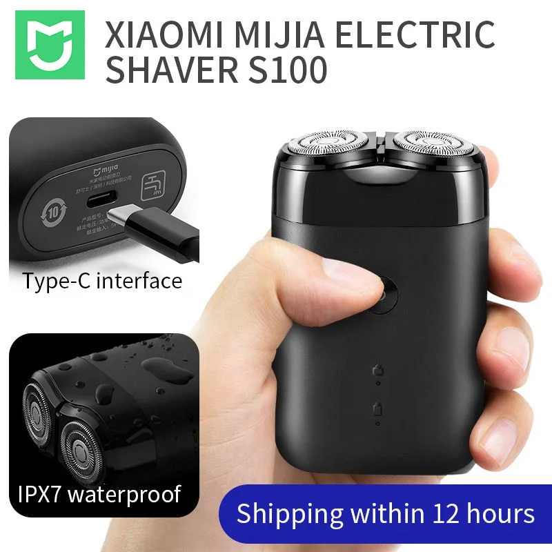 

Xiaomi Mijia Shaver S100 USB Rechargeable IPX7 Grade Waterproof Rotary Shaver Beard Trimmer Shaver Men's Shaver Electric Shaver