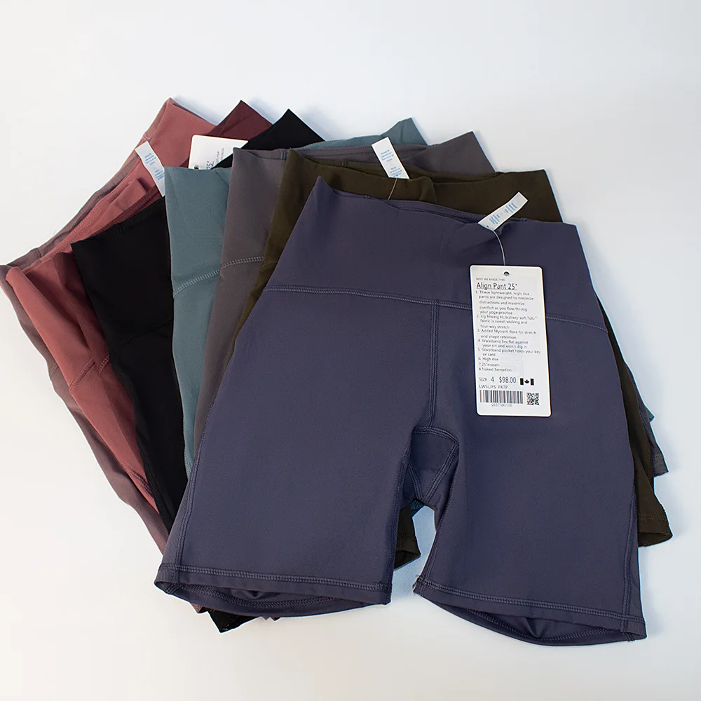 Luluwomen Sports Shorts High Waist Yoga Shorts Slim Fit Butt Lift Gym Running High Elastic Leggings Custom LULULogo