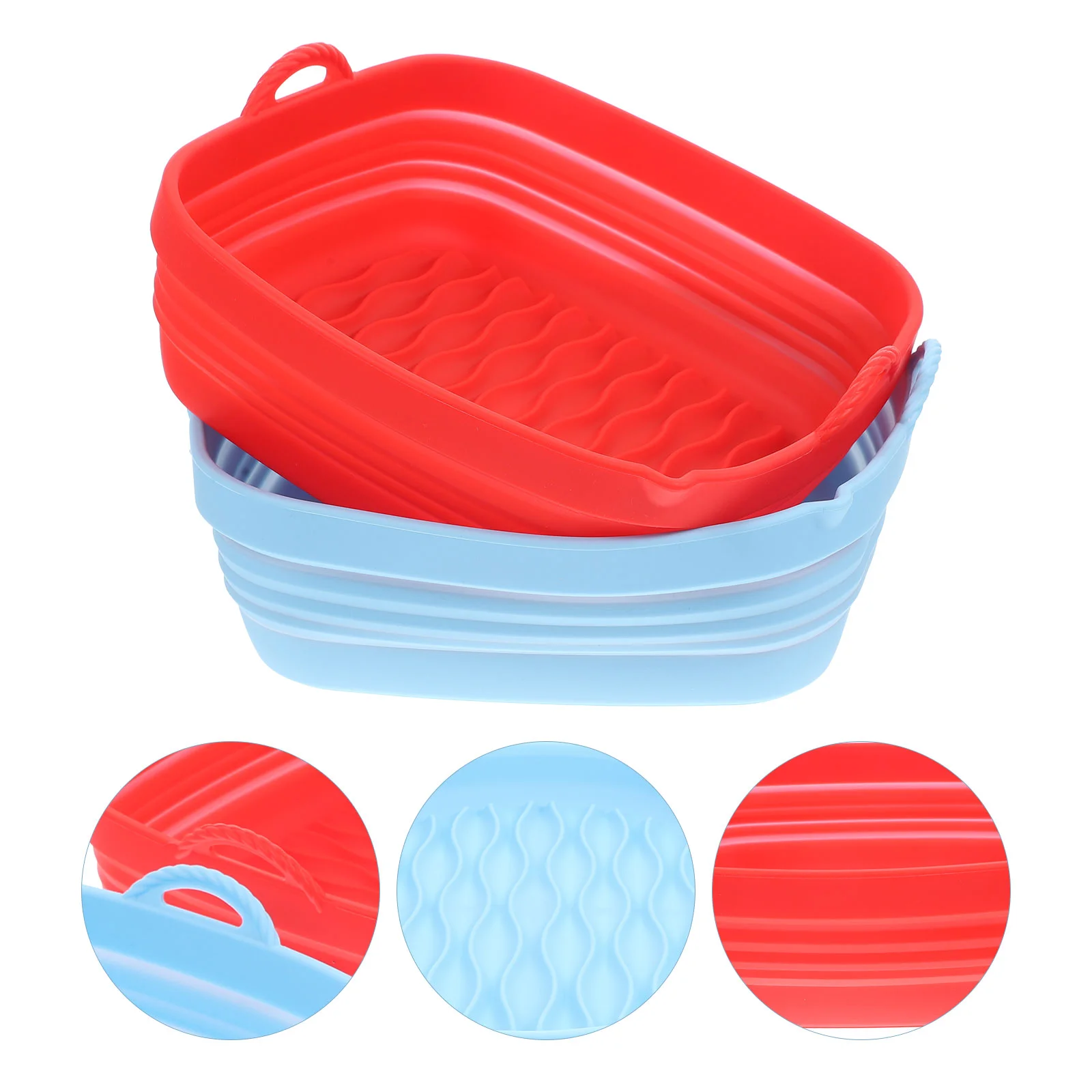 

2Pcs Creative Reusable Kitchen Air Fryer Liner For Restaurant Reusable Silicone Pot for Cooking Kitchen