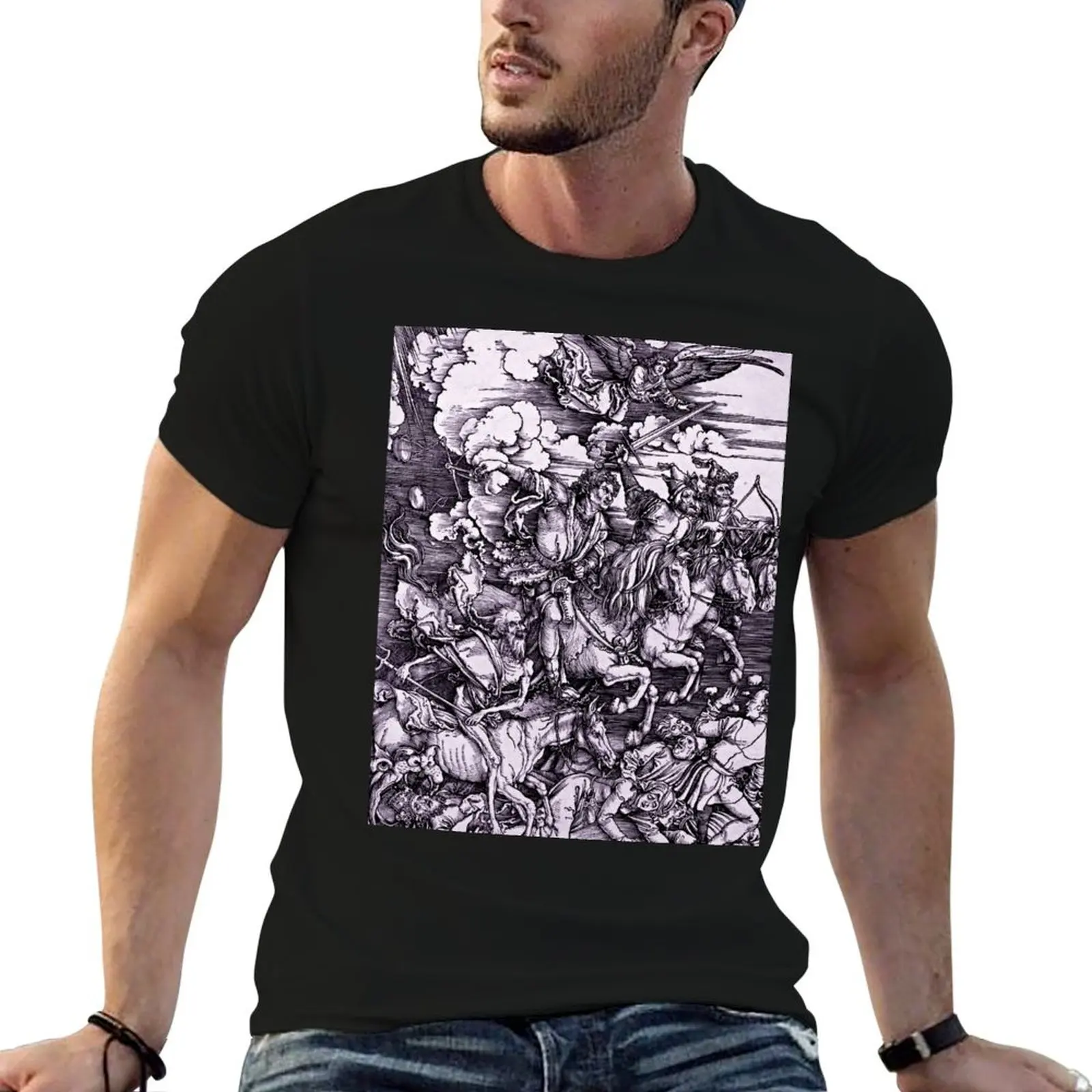 Футболка Albrecht Dürer Four Horsemen of the Apocalypse простая для мальчика летняя одежда мужская