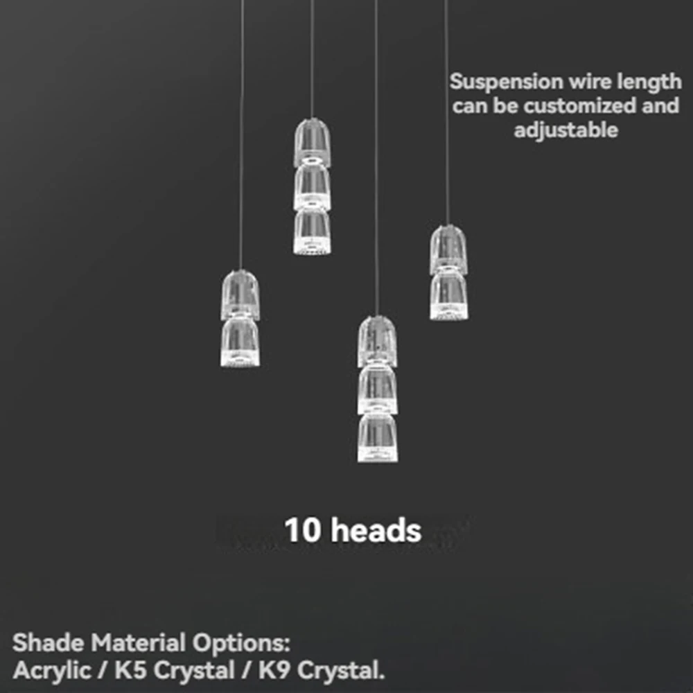 

Подвесная люстра Artpad многорядная с акриловыми бусинами