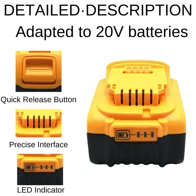 Литиевая сменная батарея DCB200 20 в 12 0 Ач для Dewalt 18 DCB184 DCB182 DCB180 DCB181 DCB206