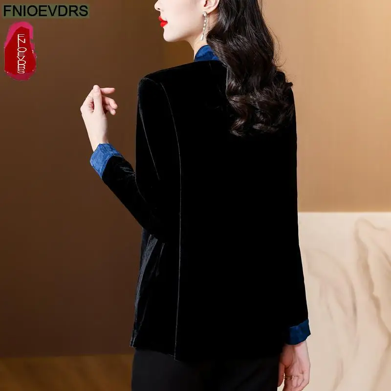 Блузка бархатная Женская на пуговицах Осень-зима