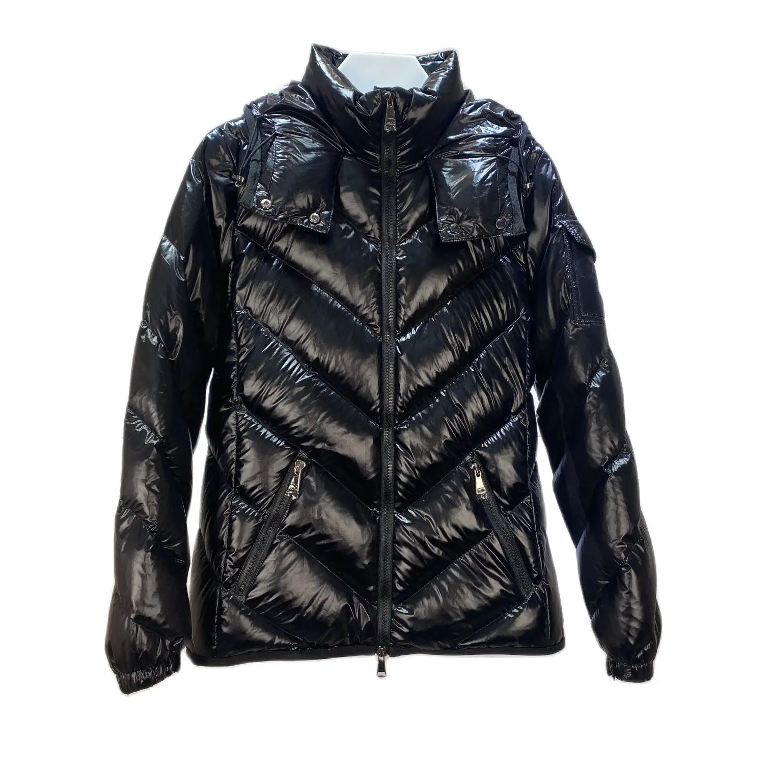 Autumn and Winter Women's Jacket Down jacket V-shaped diagonal jacket Casual slim solid color Women's hooded jacket Winter warmt