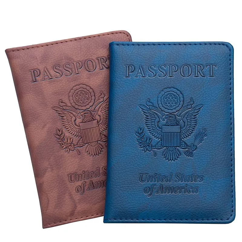 

Embossed Eagle Emblem US Passport Cover Unisex PU Leather Passport Holder United States of America Travel ID Credit Card Holder