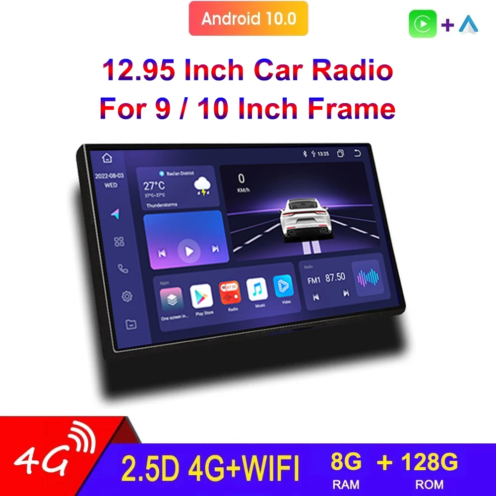 

Универсальный сенсорный экран 12,95 дюйма, Android для радиуса 9, 10 дюймов, автомобильный радиоприемник, мультимедийный плеер, навигация, GPS, Carplay, а...
