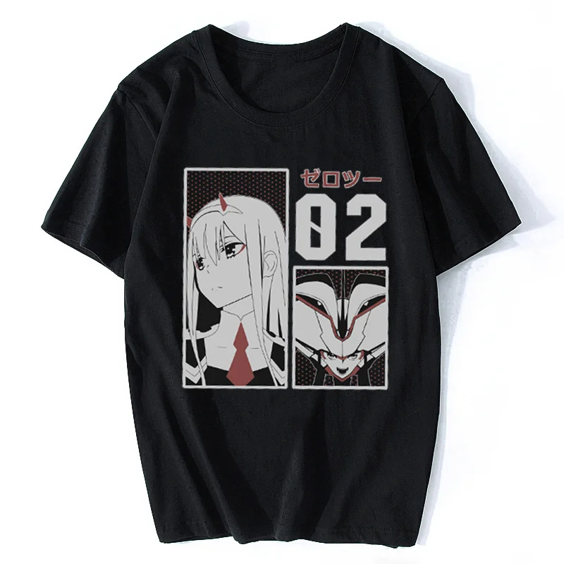 

Beautiful Girl Zero Two Tshirt Anime Darling In The Franxx T-shirt Men Kawaii Manga Streetwear Cotton Tee