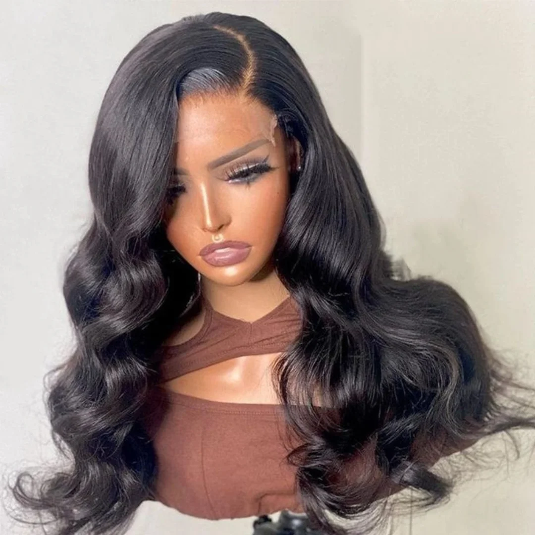 

Black Body Wave Wig Synthetic Lace Front Wigs For Women Lace Pre Plucked Hairline With Baby Hair Wig Lace Frontal Wig