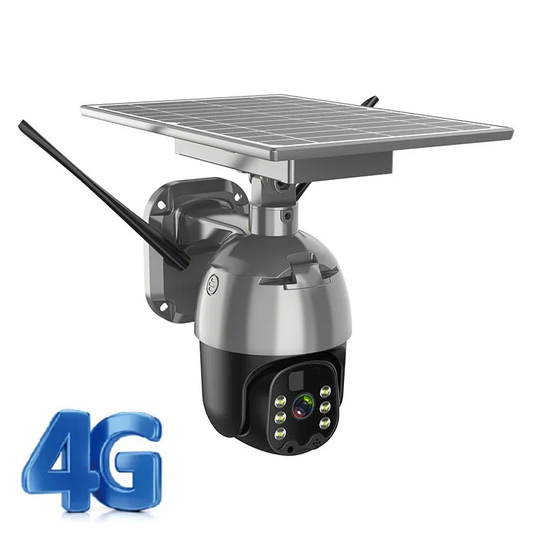 

5G 4G Sim-карта CCTV Солнечная камера s 1080P Водонепроницаемая PTZ POE IP-камера с солнечными панелями