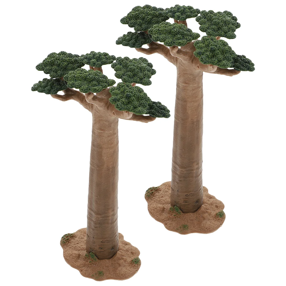 

2 Pcs Desert Green Model Miniatures Scene Simulation Artificial Tree Creative Micro Ornament Pvc Landscape Adornment