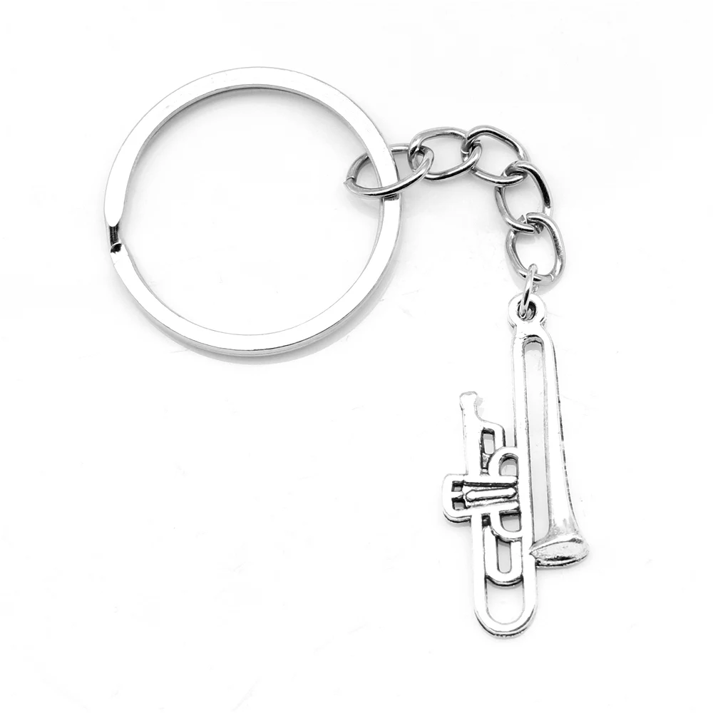 

1pcs Antique Silver Color 9x33mm Saxophone Keychain Handmade Jewerly Diy