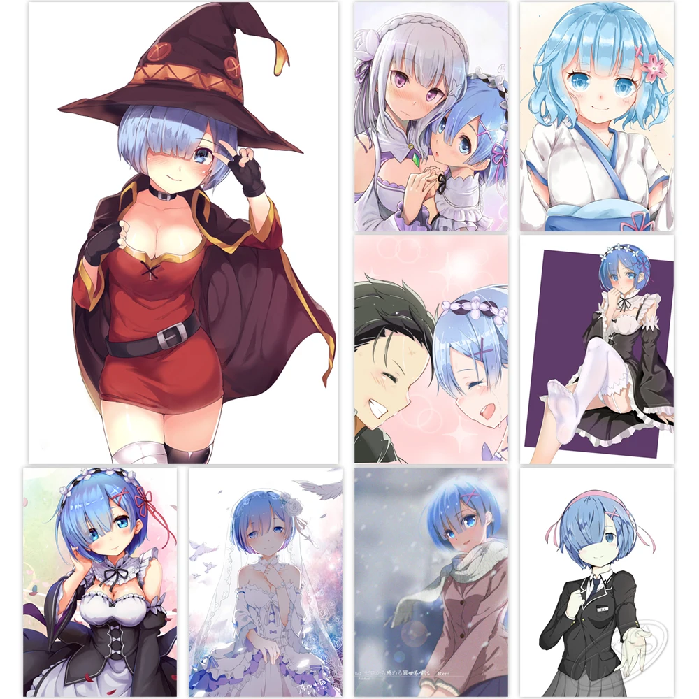 

Prints Kara Hajimeru Emilia Posters Home Decor Re:Zero Canvas Rem Ram Painting Wall Art Modern Bedroom Cuadros Modular Pictures