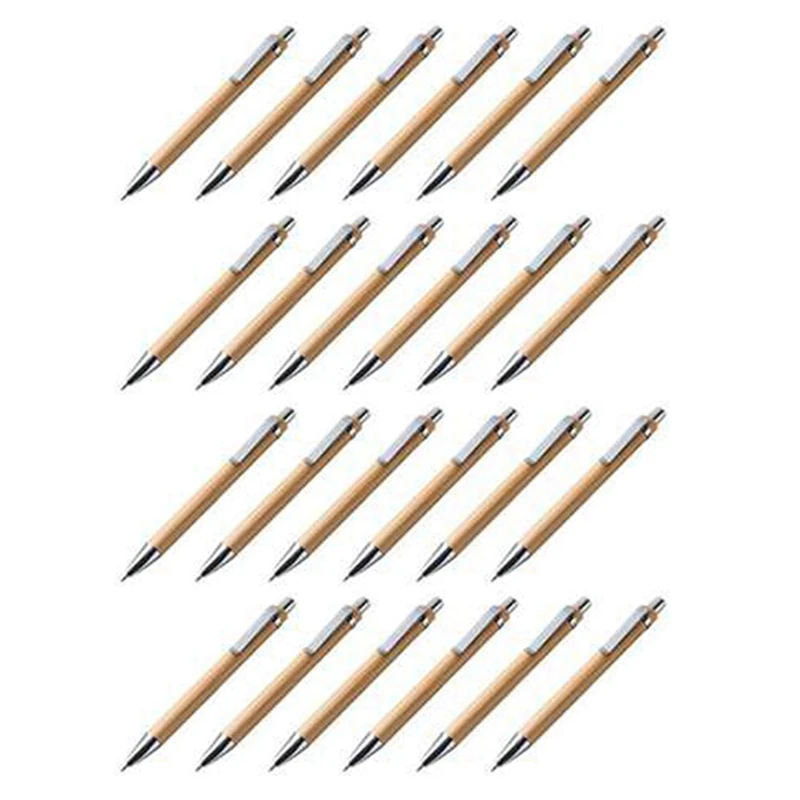 

24 Pcs/Lot Bamboo Ballpoint Pen Stylus Contact Pen Office & School Supplies Pens & Writing Supplies Gifts-Blue Ink