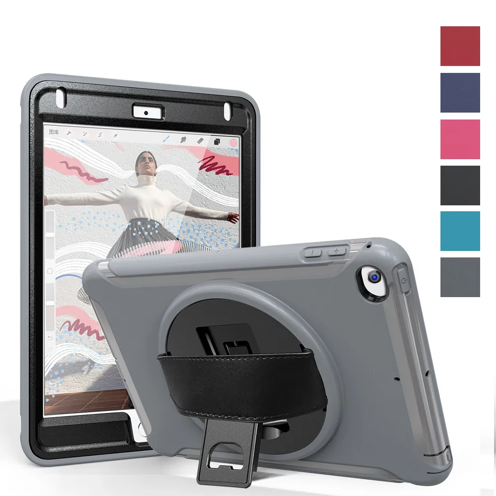 

Чехол для Apple iPad mini 5 2019 mini 4 A1538 A1550 A2133, детский Противоударный Комбинированный чехол из поликарбоната и ТПУ с ремешком на руку и подставкой, п...