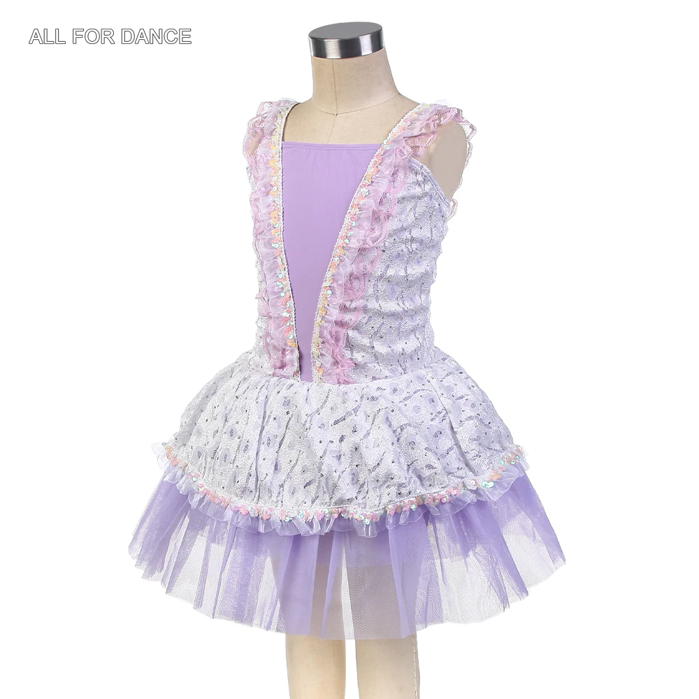 15303 сиреневое балетное танцевальное платье-пачка кружевное платье для детей