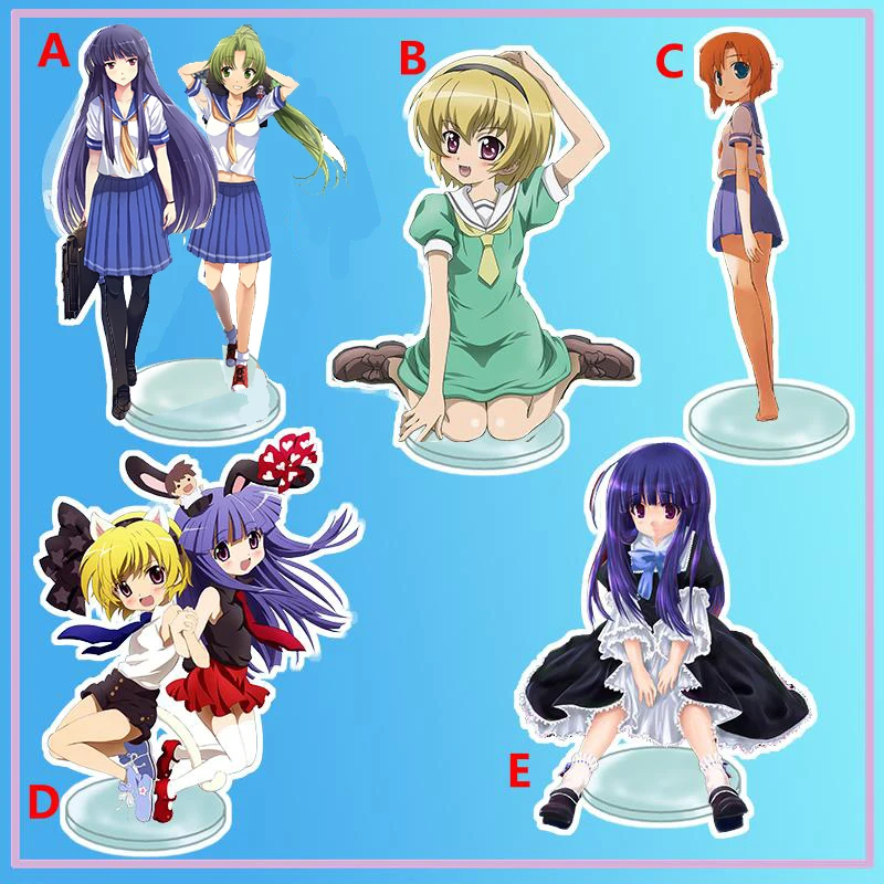

Anime Stand Higurashi When They Cry Sonozaki Mion Houjou Satoko Acrylic Figure Display desktop decoration 15cm