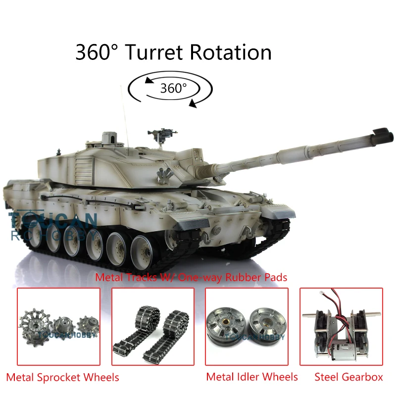 

Henglong 1/16 Upgraded Ver Snow 7.0 Challenger II RC Tank 3908 Metal Tracks W/ Rubbers BB Airsoft Military Toys TH17759
