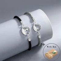 silvology real 925 sterling silver little prince and the fox couple bracelets for women men creative cute birthday jewelry gift