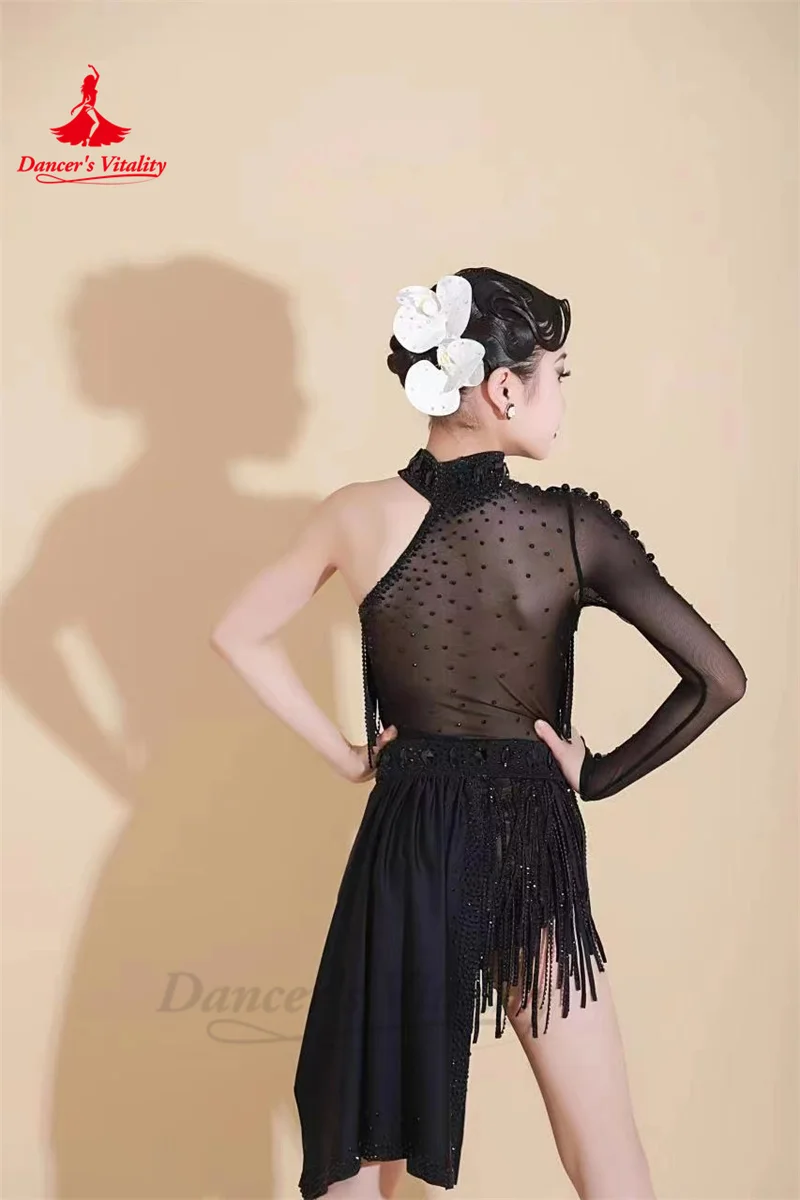 Костюм для латинских танцев Юбка детей Rumba Chacha Tango competitton Одежда на заказ взрослых