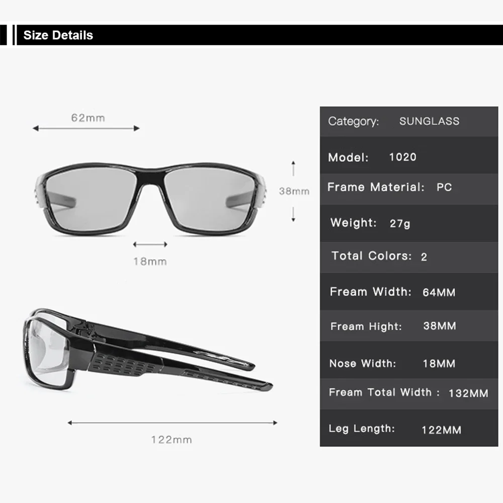 Поляризационные очки 2020 мужские велосипедные MTB фотохромные Защита