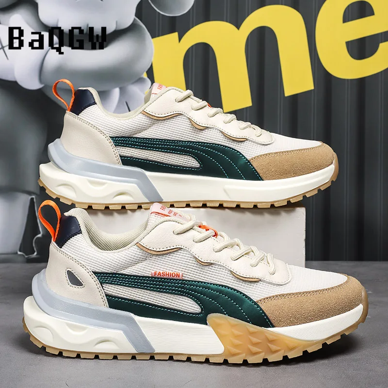 Мужские повседневные кроссовки дизайнерская сетчатая дышащая модная спортивная