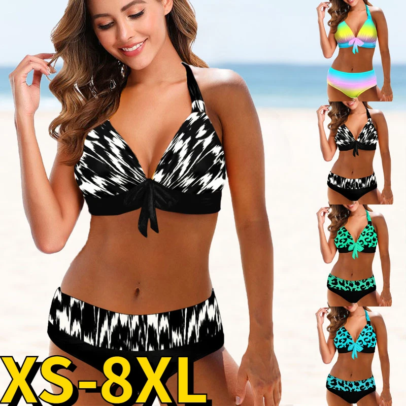 

2023 купальники из двух частей, женский купальник с принтом, летнее сексуальное пляжное бикини, новые купальники для женщин
