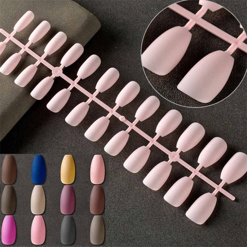

1pcs Matte Solid Colors Short Ballet Fasle Nail Tips Full Cover False Nail Tips Press On Fake Nails Manicure Decorat Accessories
