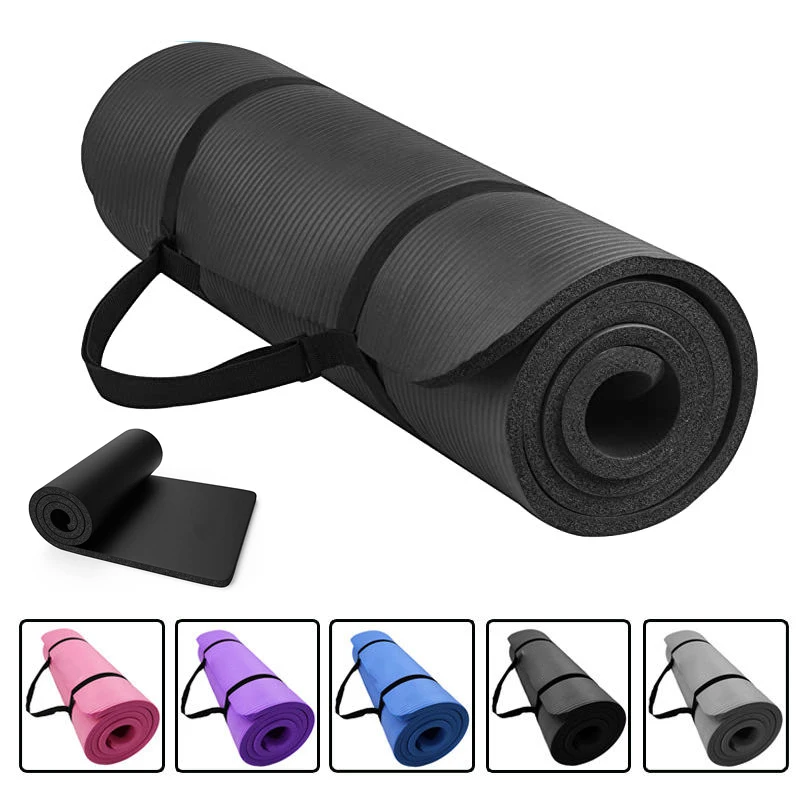 

Mat Yoga Mat Unisex Training Silicone 10mm Exercise Acupressure Fitness Natural Home Rubber Equipment Non Pilates Slip At