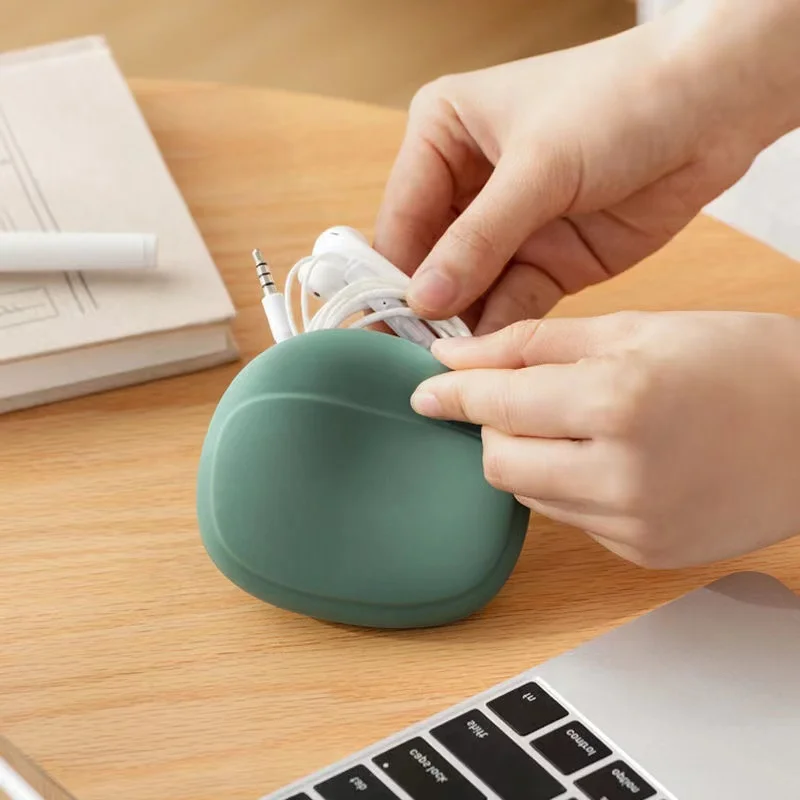 

Earphone Storage Case Silicone Data Cable Charging Cable Storage Box Protective Cover Anti-Winding
