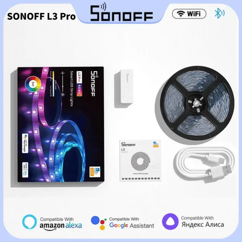 

Умная Светодиодная лента SONOFF L3 Pro, 5 м, RGBIC, Wi-Fi, футов