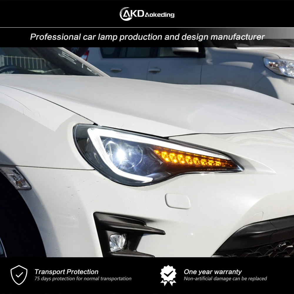Фары AKD для Subaru BRZ фары 2012-2021 FT86 GT86 DRL H7 двойная ксеноновая лампа в сборе