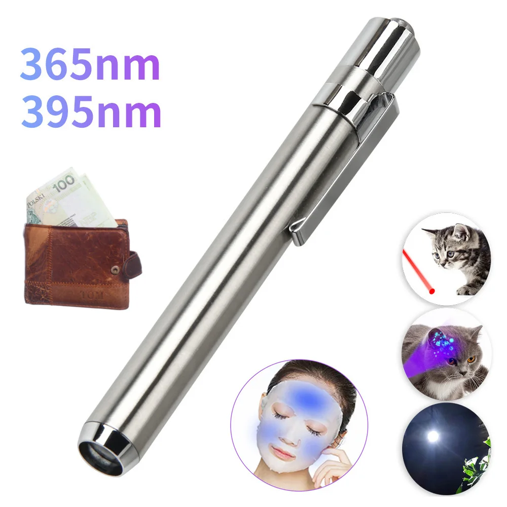 

Мини-фонарик с УФ-лампой, 395нм, 365 нм