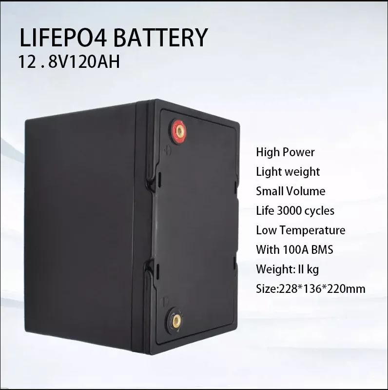 

2021 12.8v 120AH lifepo4 battery with 100A BMS 12V 120Ah battery for cart UPS home appliance inverter