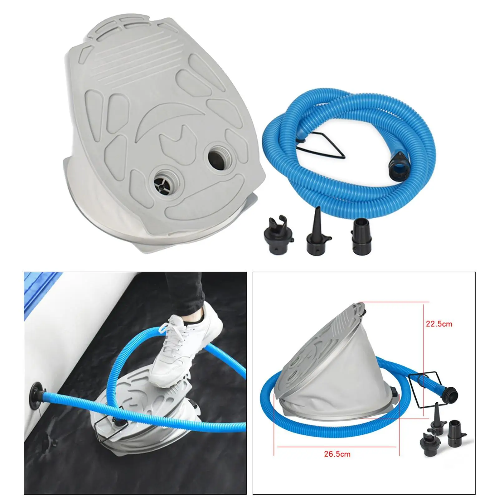 

Portable High Pressure Foot Pump Adapter Inflator for Inflatable Boat Canoe