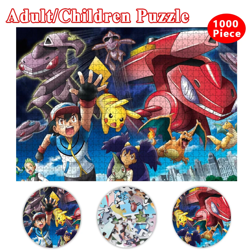 

Pokemon Puzzles for Adults 1000 Pieces Paper Jigsaw Puzzles Pikachu Educational Decompressing Diy Large Puzzle Game Toys Gift
