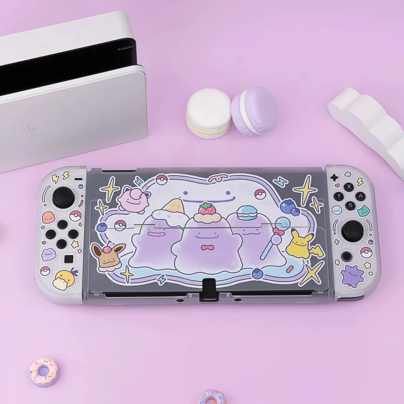 Фото Защитный чехол Cartoon Ditto для Switch Oled Ns Switch2, полупрозрачный жесткий корпус, игровая аниме-периферия №2