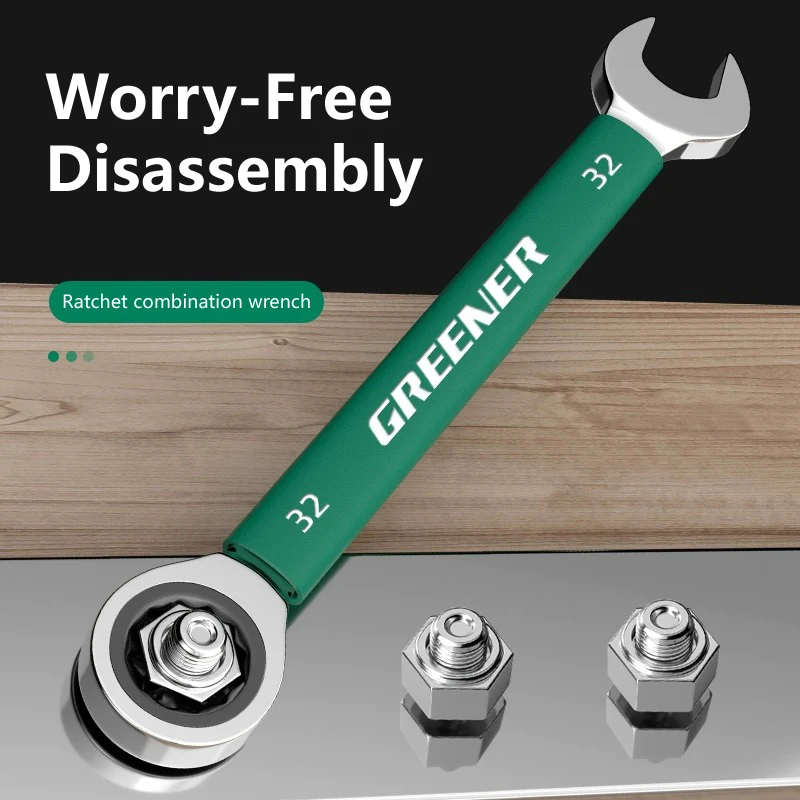 Ключ Гаечный двойного назначения с храповым механизмом, 72 зубца Ключ Гаечный двойного назначения с храповым механизмом, 72 зубца