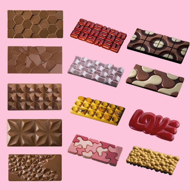 

New Silicone Chocolate Mold Many Square Shapes Cake Mould Jelly Candy 3D DIY Kitchen Accessories Reusable Baking Tools
