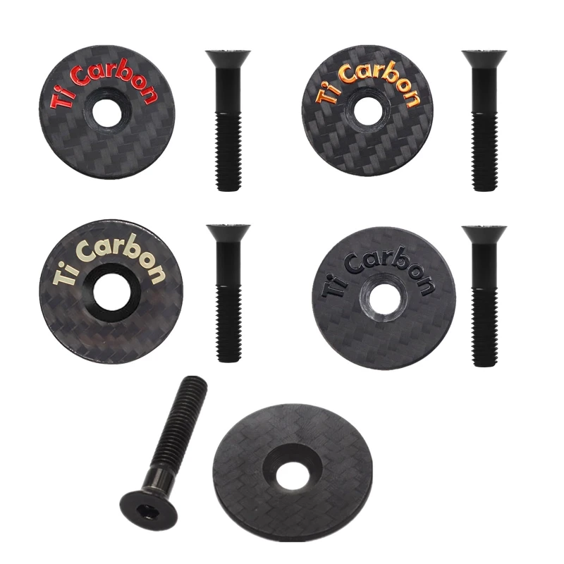 

Bike Stem Top Cover Carbon Fiber Front Fork Stem Set for MTB Road Bikes