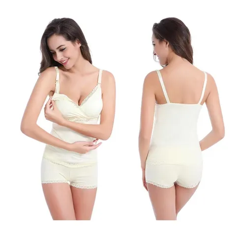 Одежда для беременных, женский бюстгальтер для сна, нижнее белье, бюстгальтеры для кормления грудью, комплекты камзолов и шорт для кормления грудью, послеродовое нижнее белье