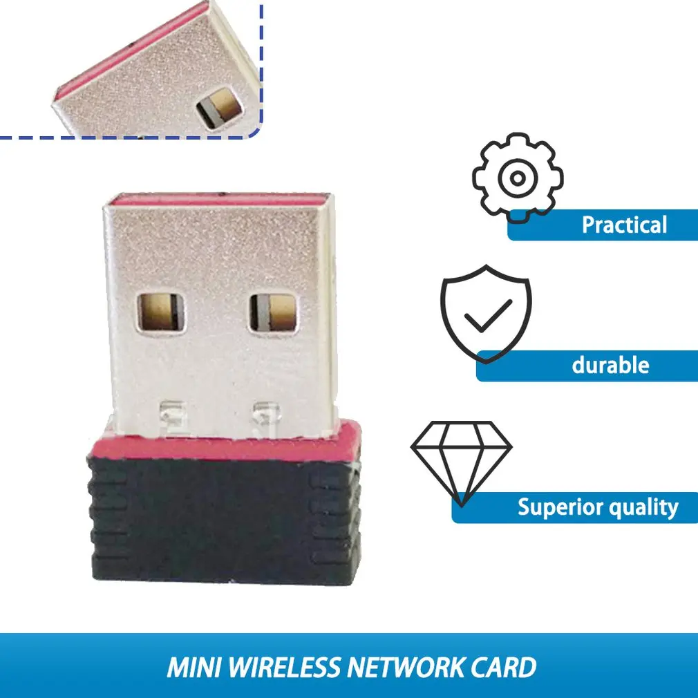 

Mini 150M Network Card Wireless 2.4G Wifi Adapter WLAN Dual Band USB 802.11n/b/g WiFi Antenna for Tablet/PC/TV Box/CCTV