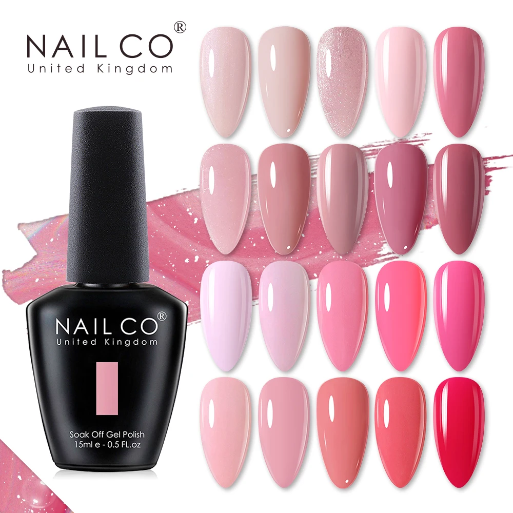 

NAILCO, 15 мл, телесный, розовый цвет, рандомный светодиодный лак, полуперманентный лак, Ультрафиолетовый лак, гибридный лак