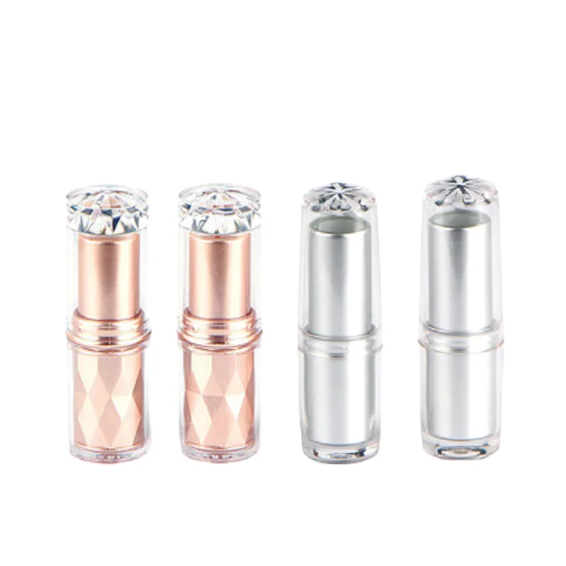 

12.1mm Gold Silver Lip Balm Tube Cosmetic Packaging Refillable Bottle Empty Portable Plastic Lipstick Container 50pieces