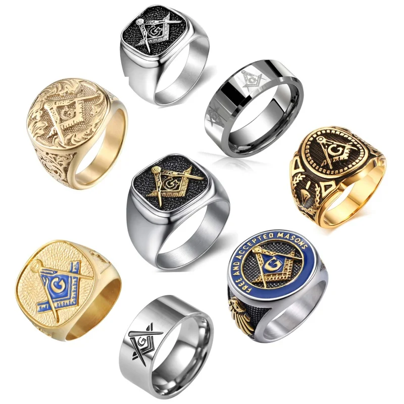 

Past Master Masonic Signet Wholesale Vintage Women Stainless Syeel Wedding Cheap Championship Gold Plated Masonic Ring For Men