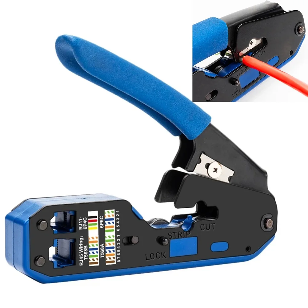 

RJ45 Crimping Tool Pliers Network Crimper Stripper Cutter Ethernet Clip Tongs RG45 Cat6 Cat5e Cat5 Cat3 RJ11 Multi Function