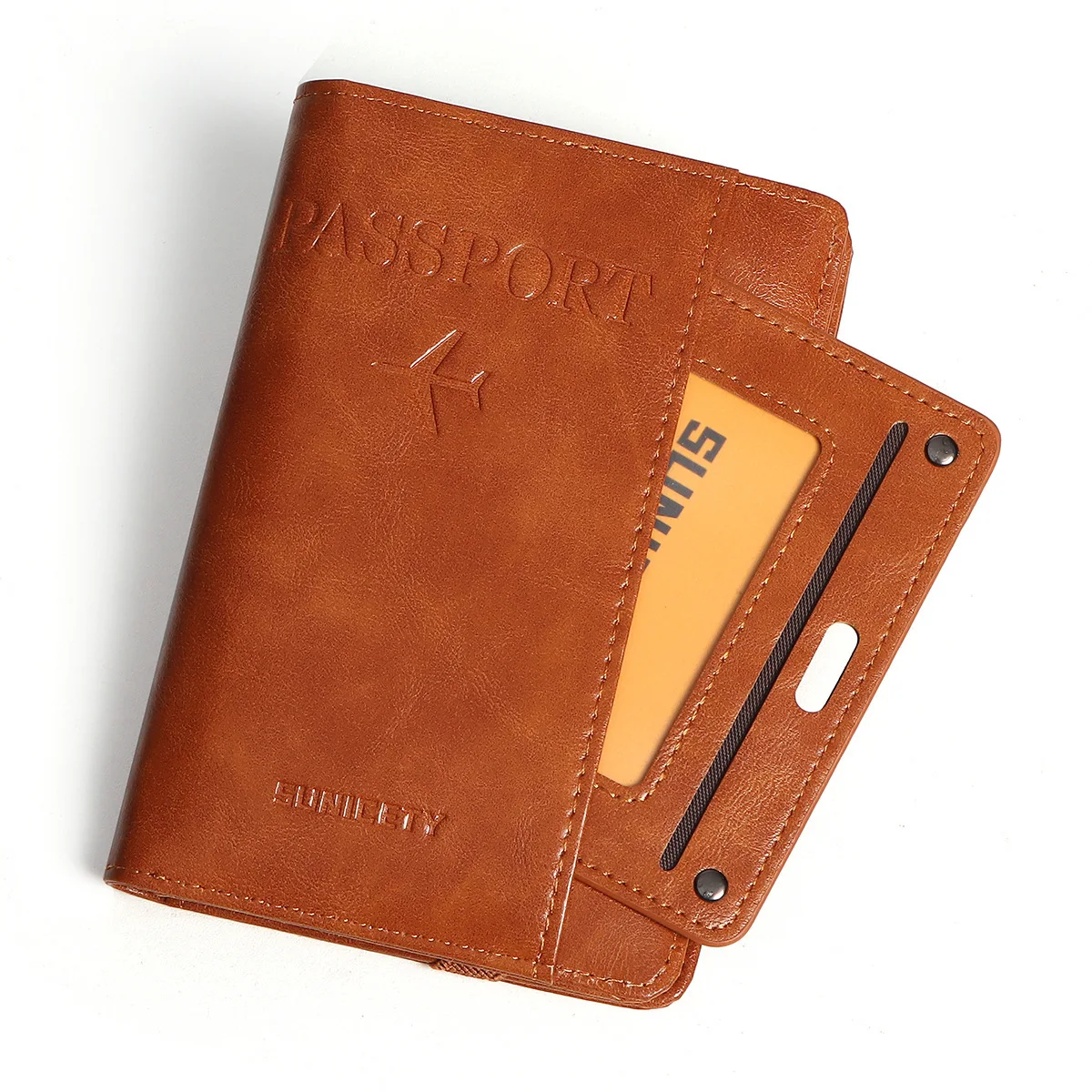 Leather Multifunctional Organizer Vaccine Card Holder Travel ID Passport Holder RFID Driving Licence PU Passbook Case Wallet Bag