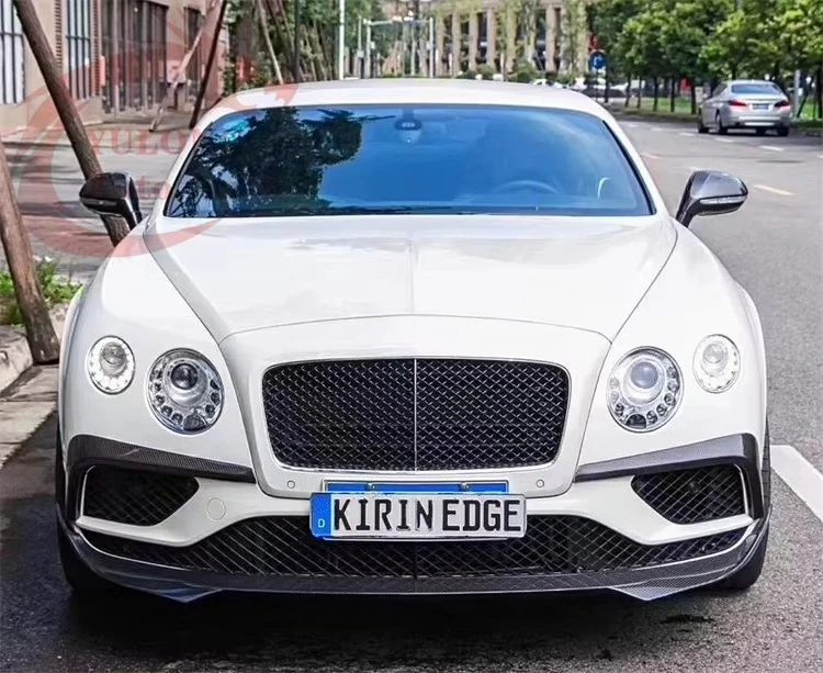 Фото Комплект кузова из углеродного волокна в стиле ST для Bentley Continental GT 2015-2017, задний диффузор из углеродного волокна, спойлер, передняя губа, боковая юбка №2