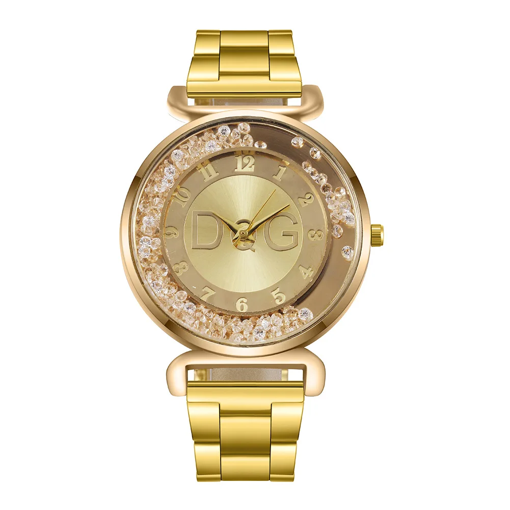 

Часы наручные Luxe Grande, модные женские часы DQG, водонепроницаемые, с золотым роликом, арабские цифровые Женские кварцевые наручные часы, Montre ...