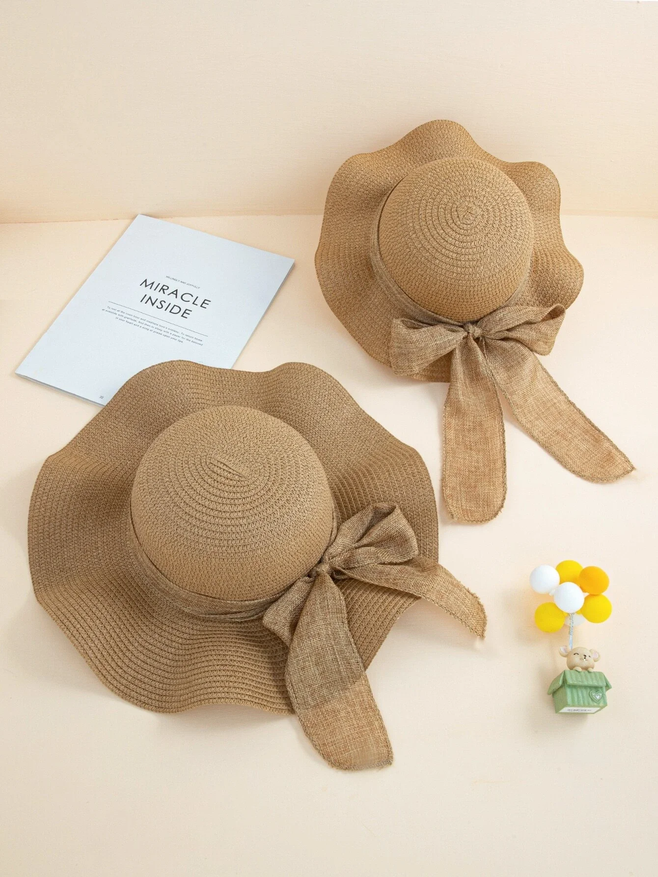 

Hats gorras sombreros caps2pcs Parent-Toddler Girls Bow Tie Straw Hat